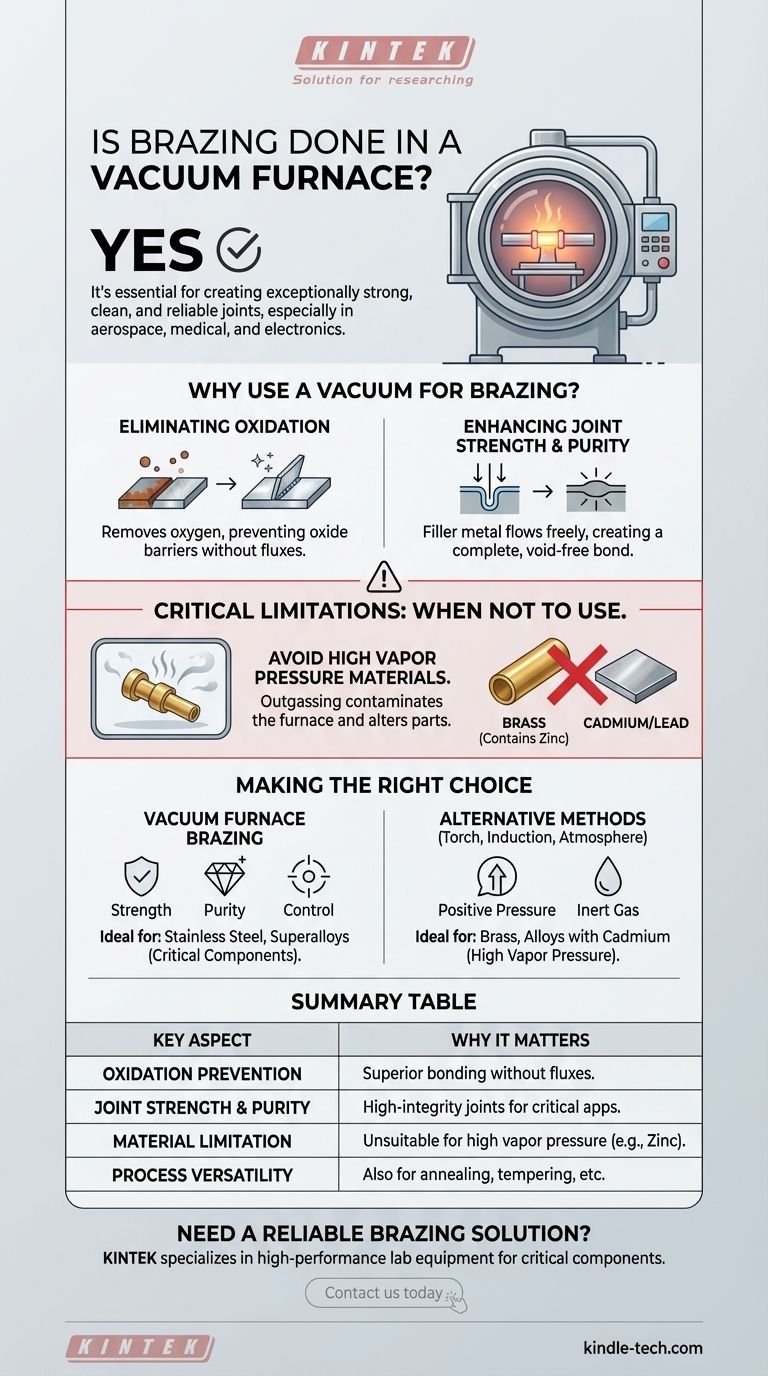 La brasatura viene eseguita in un forno sottovuoto? Ottieni una resistenza e una purezza delle giunzioni superiori Guida Visiva