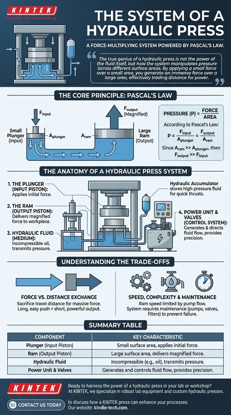 Quel est le système d'une presse hydraulique ? Exploiter la loi de Pascal pour une force immense Guide Visuel