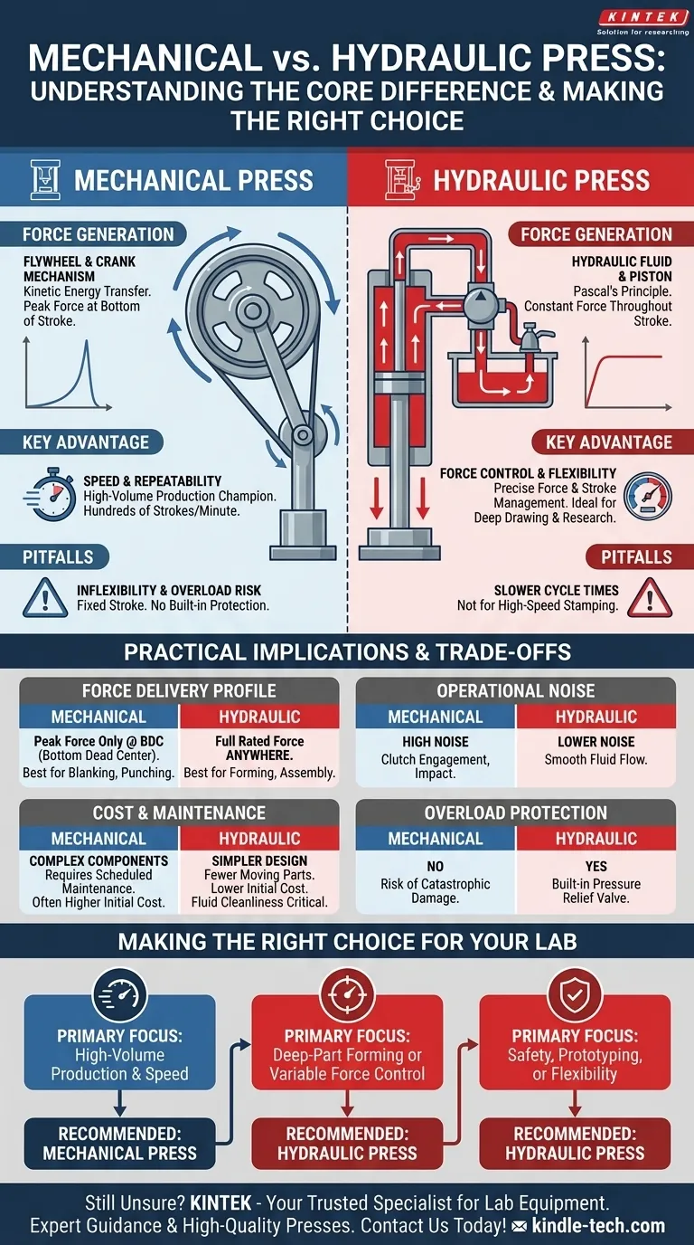 Qual é a diferença entre uma prensa mecânica e uma prensa hidráulica? Um Guia para Velocidade vs. Controle Guia Visual
