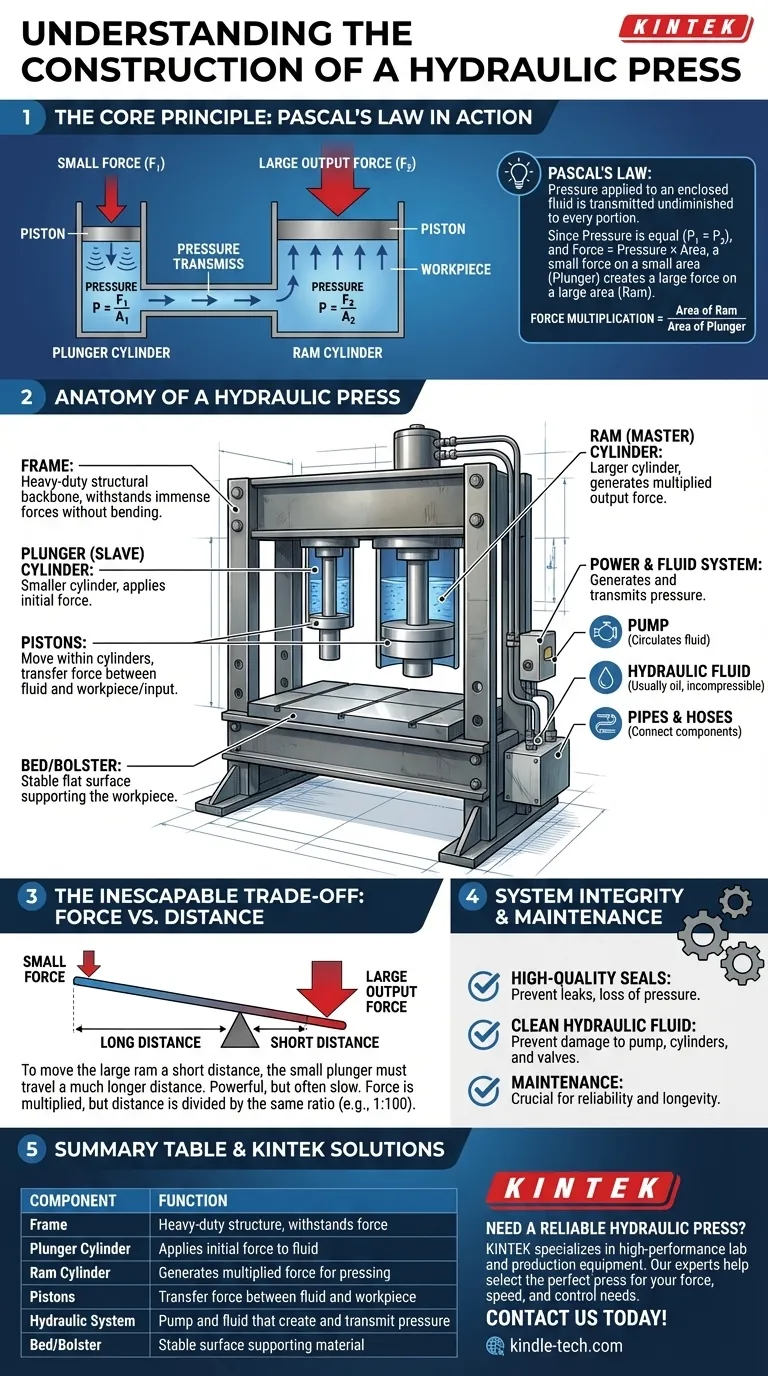 Qual è la costruzione di una pressa idraulica? I componenti principali spiegati Guida Visiva