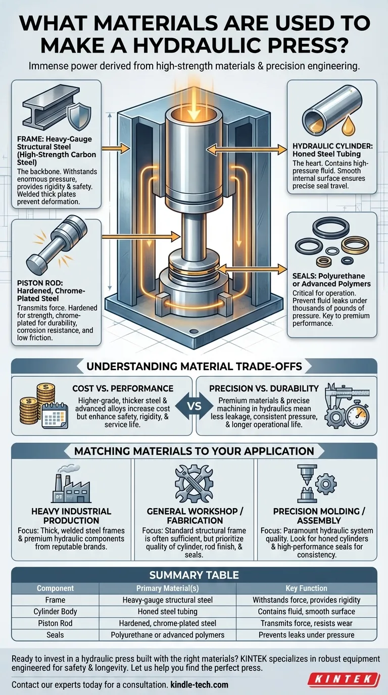 Quali materiali vengono utilizzati per realizzare una pressa idraulica? L'acciaio e i componenti che offrono una forza ineguagliabile Guida Visiva
