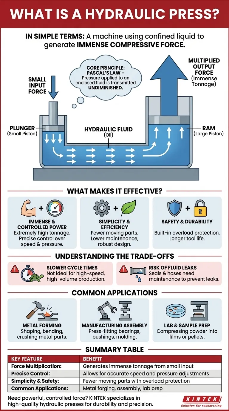 Cos'è una pressa idraulica in parole semplici? Sfruttare una forza immensa per modellare e frantumare Guida Visiva