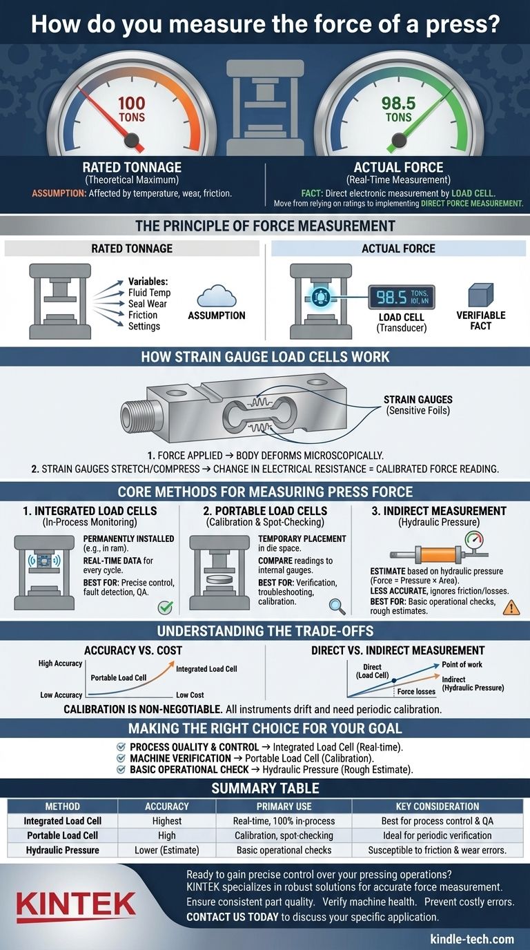 How do you measure the force of a press? Accurately Monitor Tonnage with Direct Load Cell Measurement Visual Guide