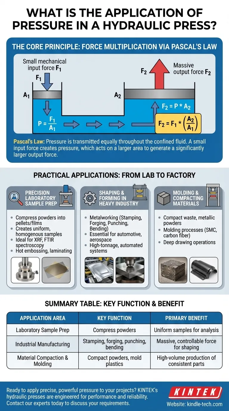 Qual é a aplicação da pressão em uma prensa hidráulica? Aproveite a Multiplicação de Força para o seu Laboratório ou Indústria Guia Visual