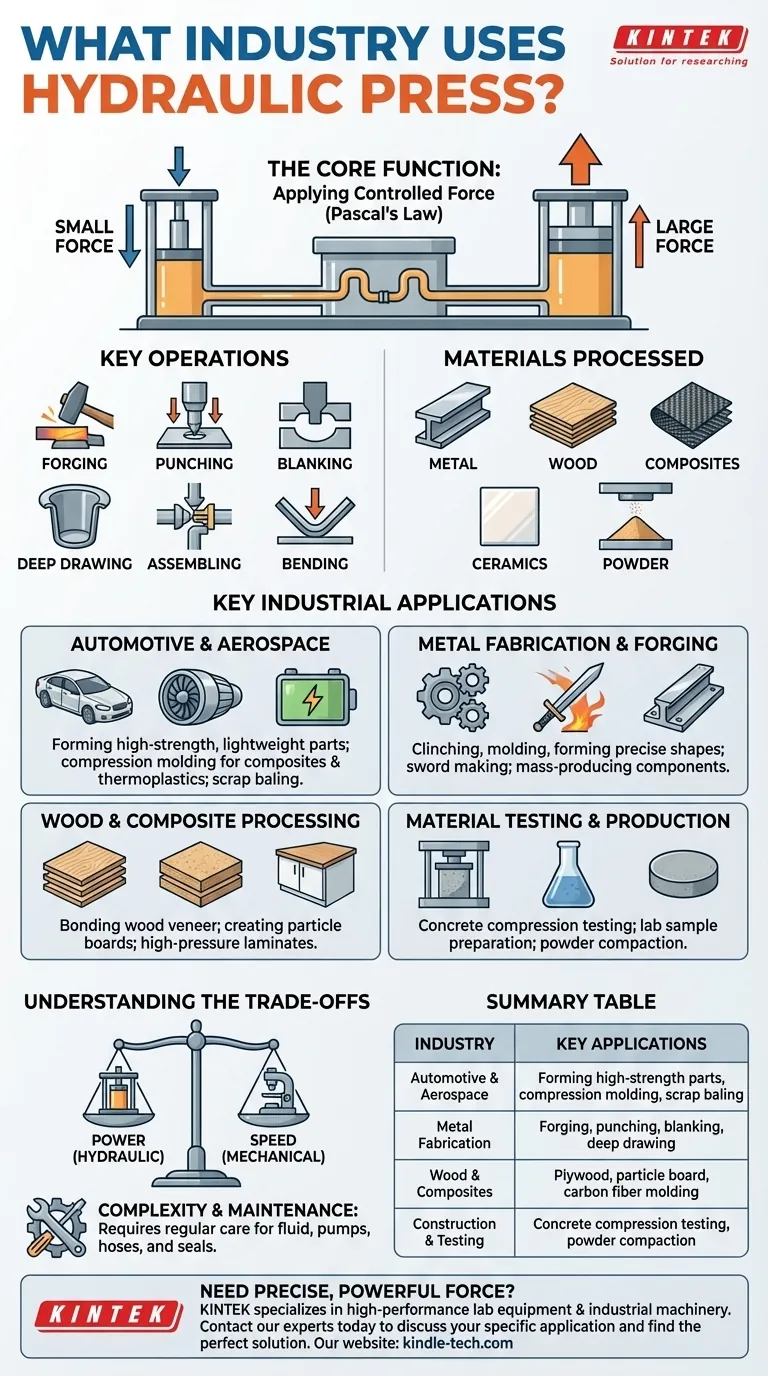¿Qué industria utiliza la prensa hidráulica? Impulsando la fabricación desde la automotriz hasta la aeroespacial Guía Visual