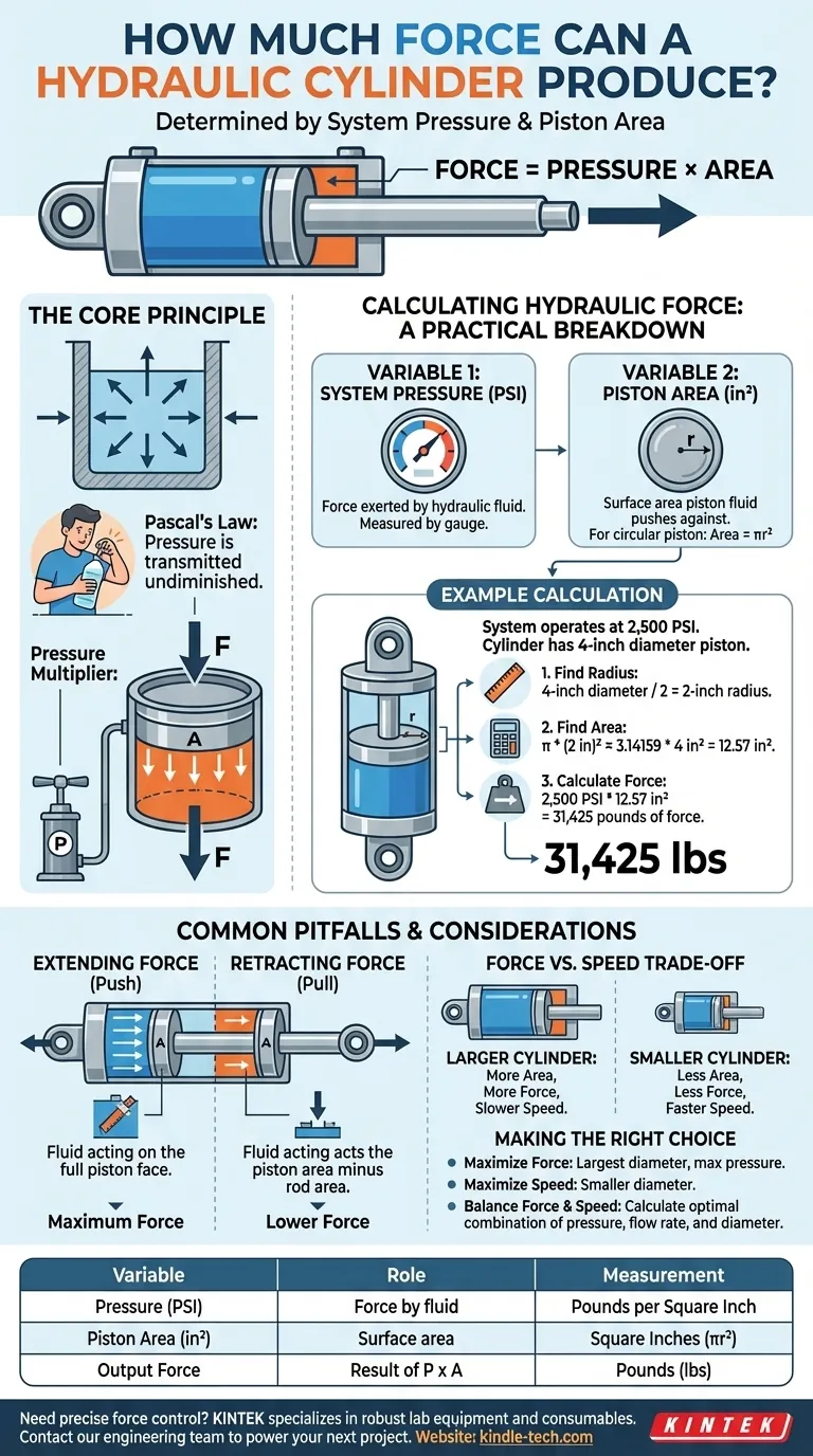 كم تبلغ القوة التي يمكن أن ينتجها الأسطوانة الهيدروليكية؟ أطلق العنان لقوة حسابات القوة الهيدروليكية دليل مرئي