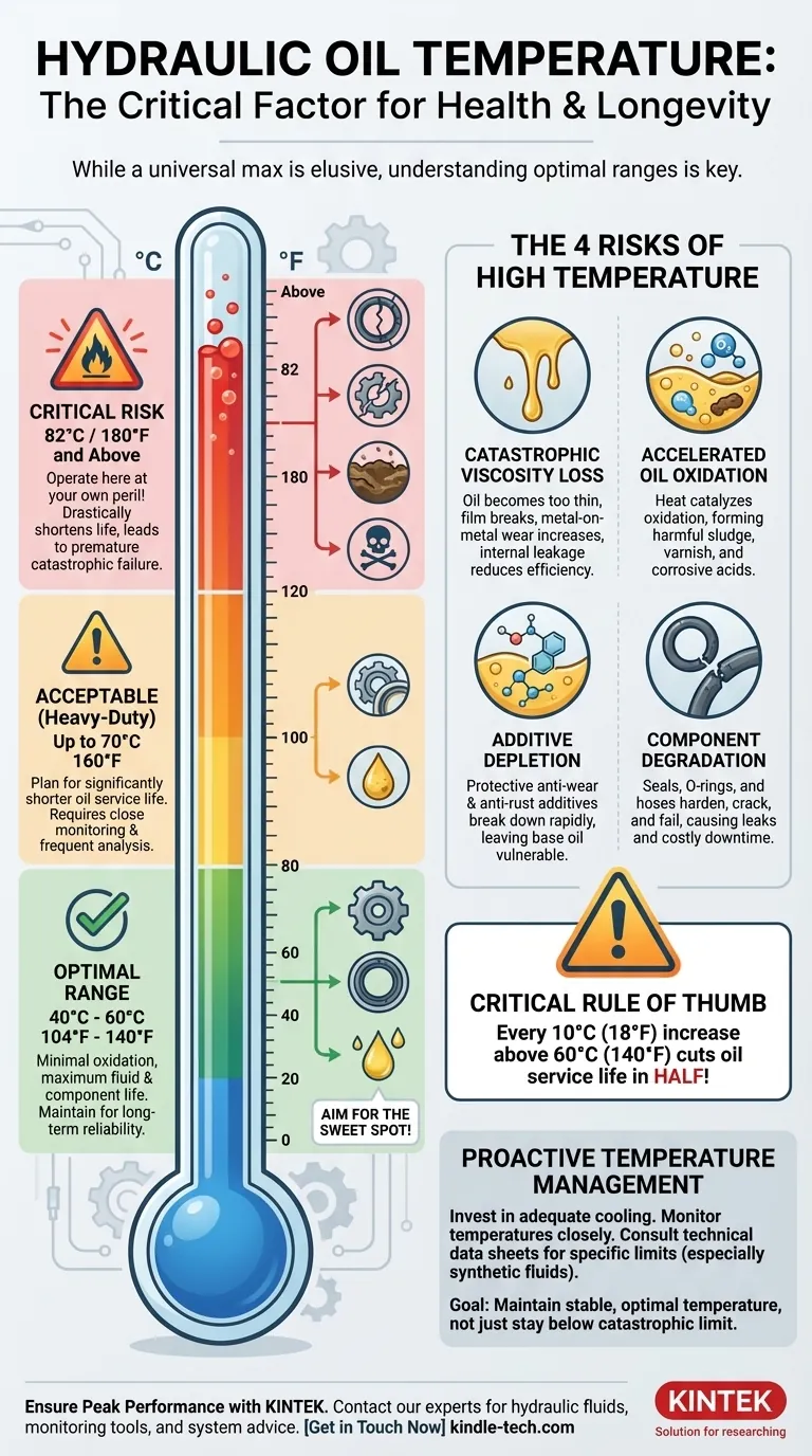 Qual é a temperatura máxima permitida para o óleo hidráulico? Proteja o seu sistema contra falhas dispendiosas Guia Visual