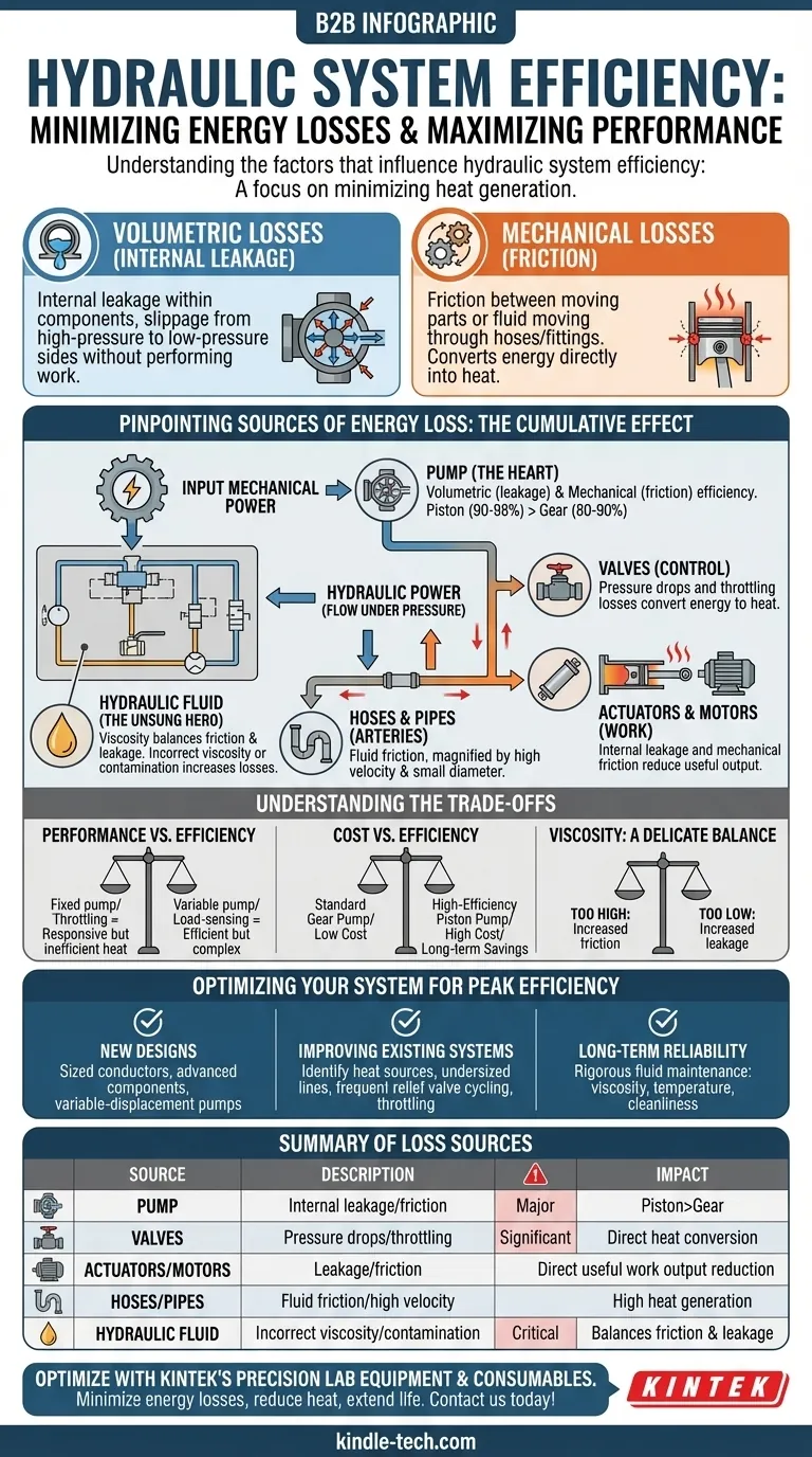 De que depende a eficiência de um sistema hidráulico? Minimizando as Perdas Volumétricas e Mecânicas Guia Visual