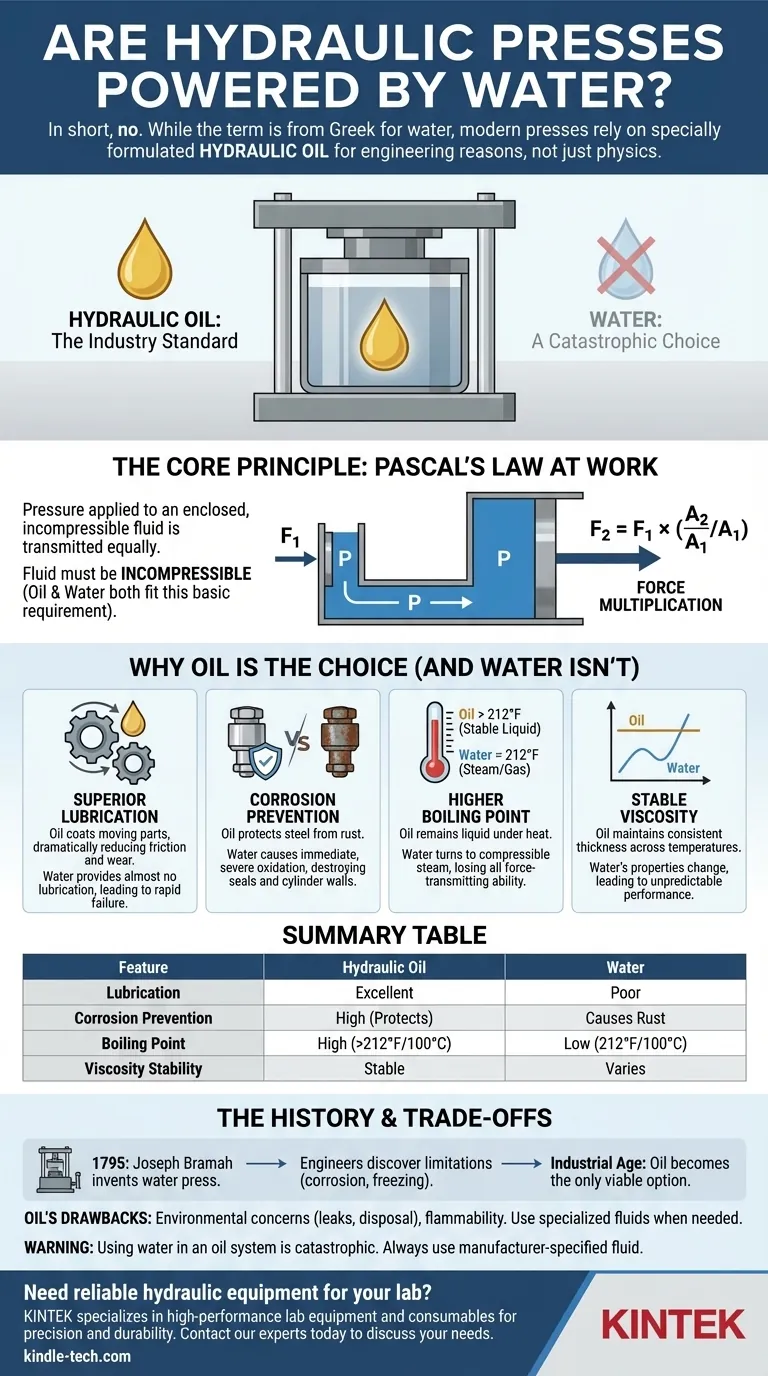 ¿Las prensas hidráulicas funcionan con agua? Descubra el papel fundamental del aceite hidráulico. Guía Visual