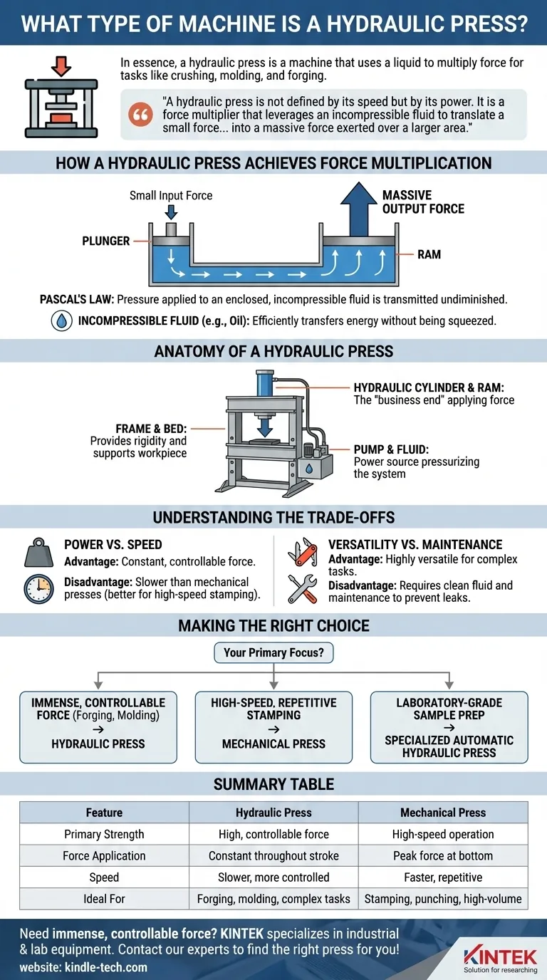 유압 프레스는 어떤 종류의 기계인가요? 분쇄, 성형 및 단조를 위한 강력한 힘 증폭기 시각적 가이드