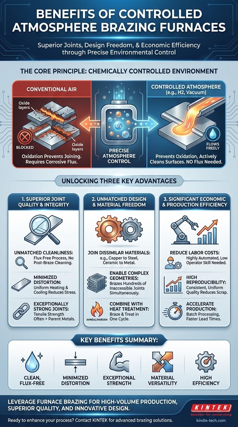 ما هي فوائد اللحام بالنحاس في فرن brazing ذي جو متحكم به؟ تحقيق جودة وكفاءة فائقة في الوصلات دليل مرئي