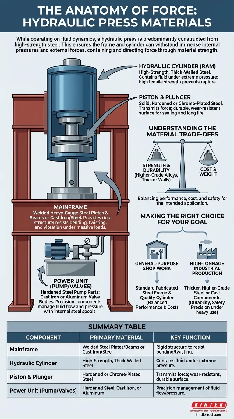 De quel matériau est faite une presse hydraulique ? Construite en acier à haute résistance pour une force maximale Guide Visuel
