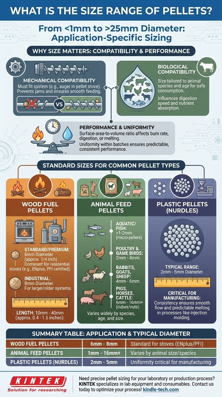 Welche Größenbereiche haben Pellets? Von 1 mm bis 25 mm – Finden Sie die perfekte Größe für Ihre Anwendung Visuelle Anleitung