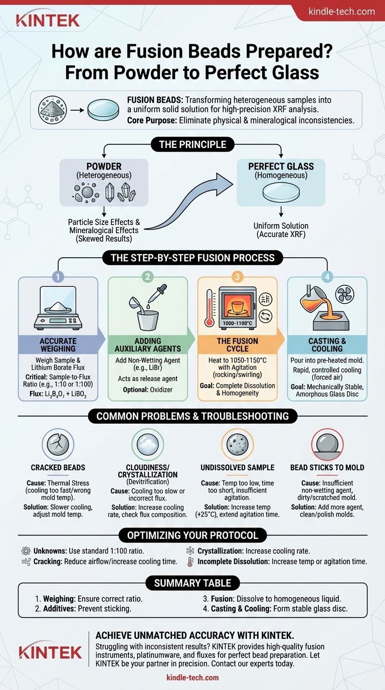 융용 비드(Fusion Bead)는 어떻게 준비되나요? 완벽한 XRF 시료 분석을 위한 기술을 마스터하세요 시각적 가이드