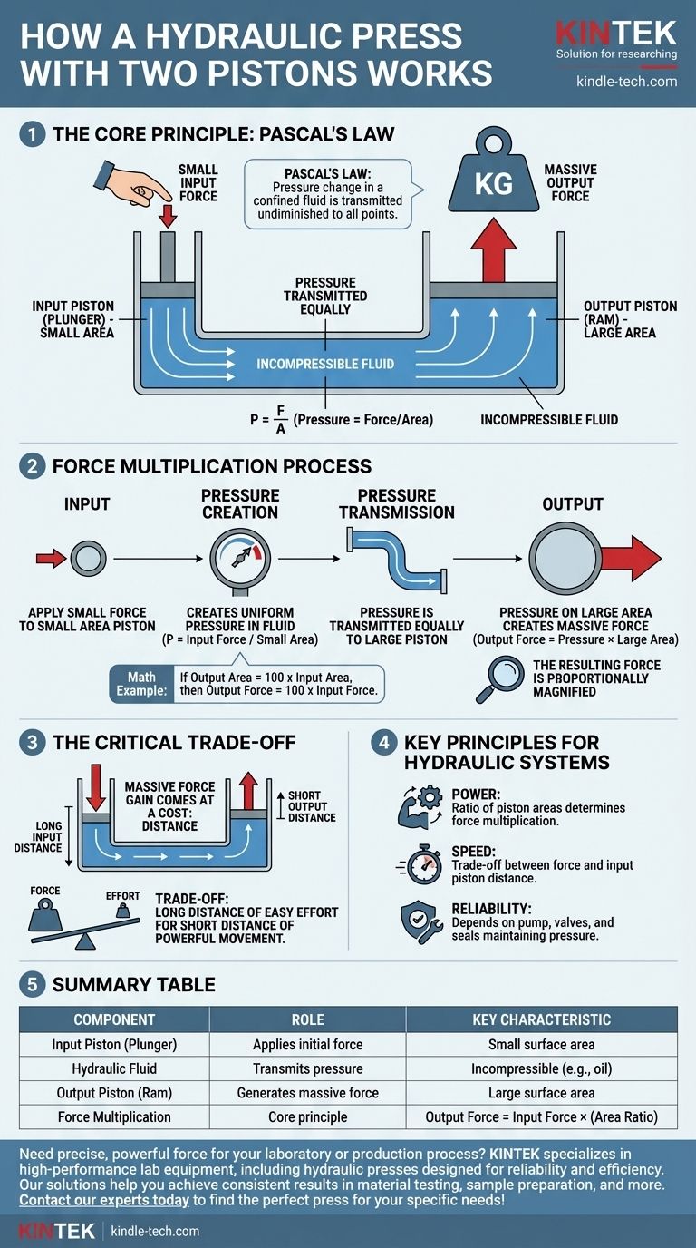Как работает гидравлический пресс с двумя поршнями? Раскрывая силу умножения усилия Визуальное руководство