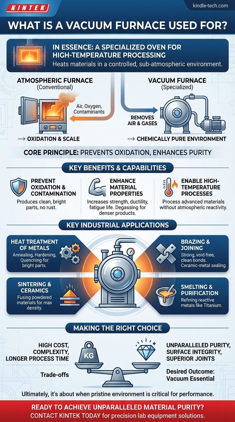 A cosa serve un forno a vuoto? Sblocca la purezza nella lavorazione ad alta temperatura Guida Visiva