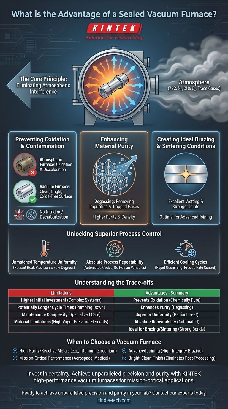 ما هي ميزة فرن التفريغ (الفاكيوم) المحكم؟ تحقيق نقاء لا مثيل له للمواد والتحكم في العملية دليل مرئي