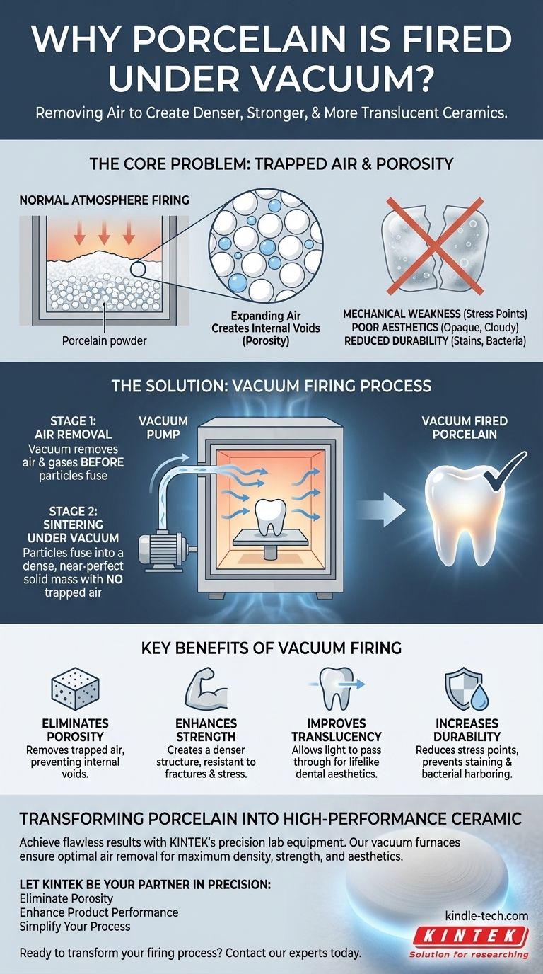 Pourquoi la porcelaine est-elle cuite sous vide ? Pour éliminer la porosité et obtenir une résistance et une translucidité supérieures Guide Visuel