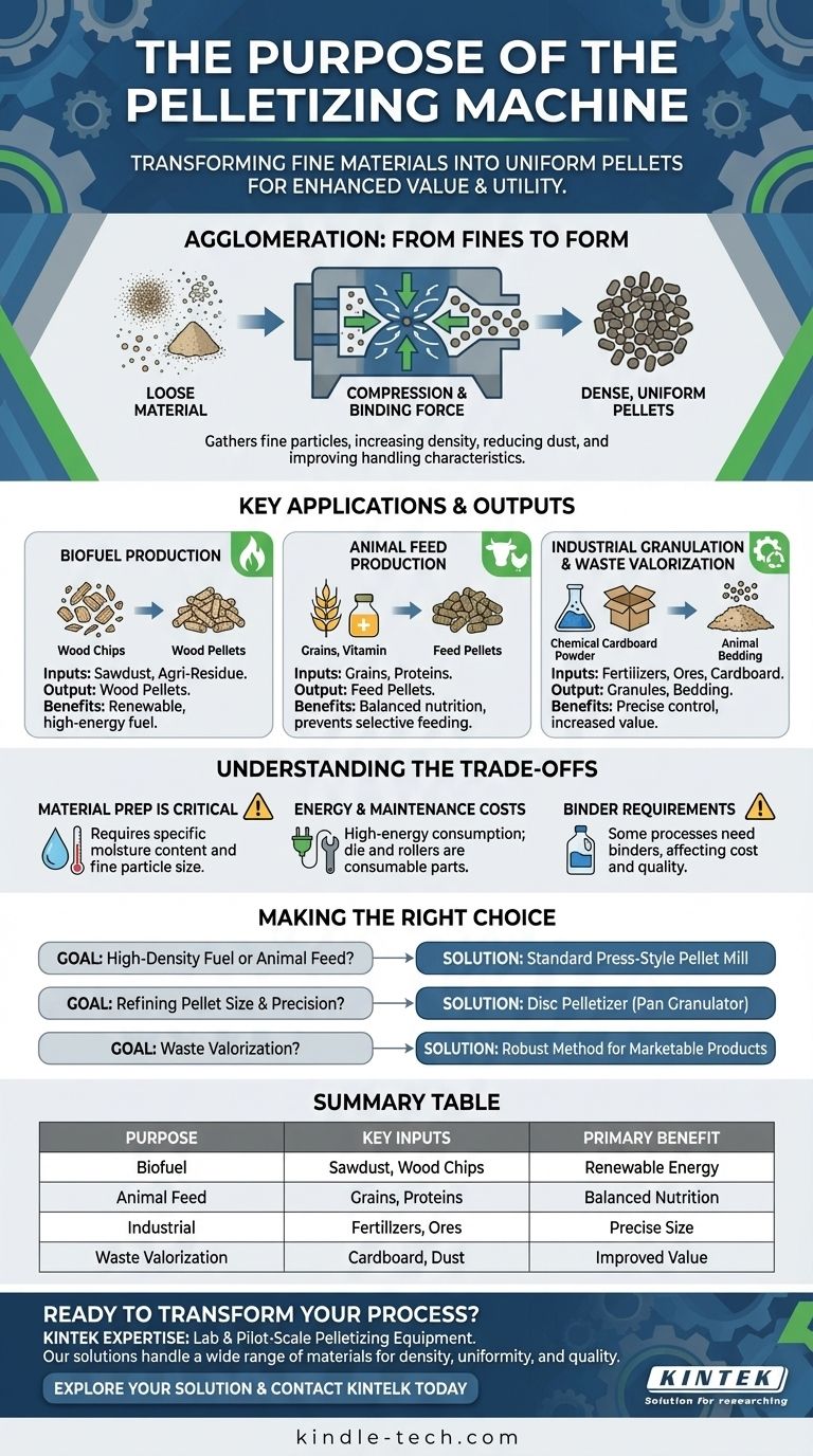 What is the purpose of the pelletizing machine? Transform Waste into Valuable, Dense Pellets Visual Guide