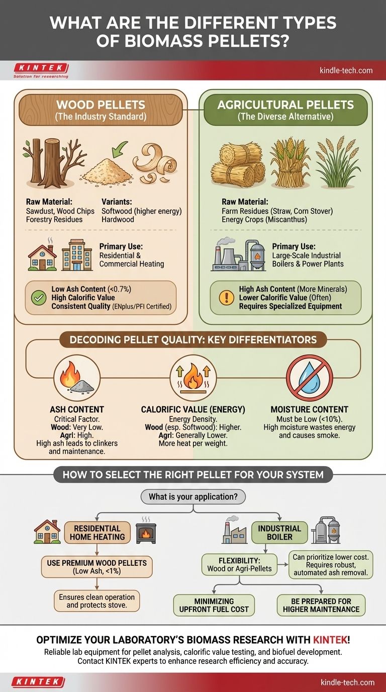 ما هي الأنواع المختلفة من كريات الكتلة الحيوية؟ دليل حول كريات الخشب مقابل الكريات الزراعية دليل مرئي