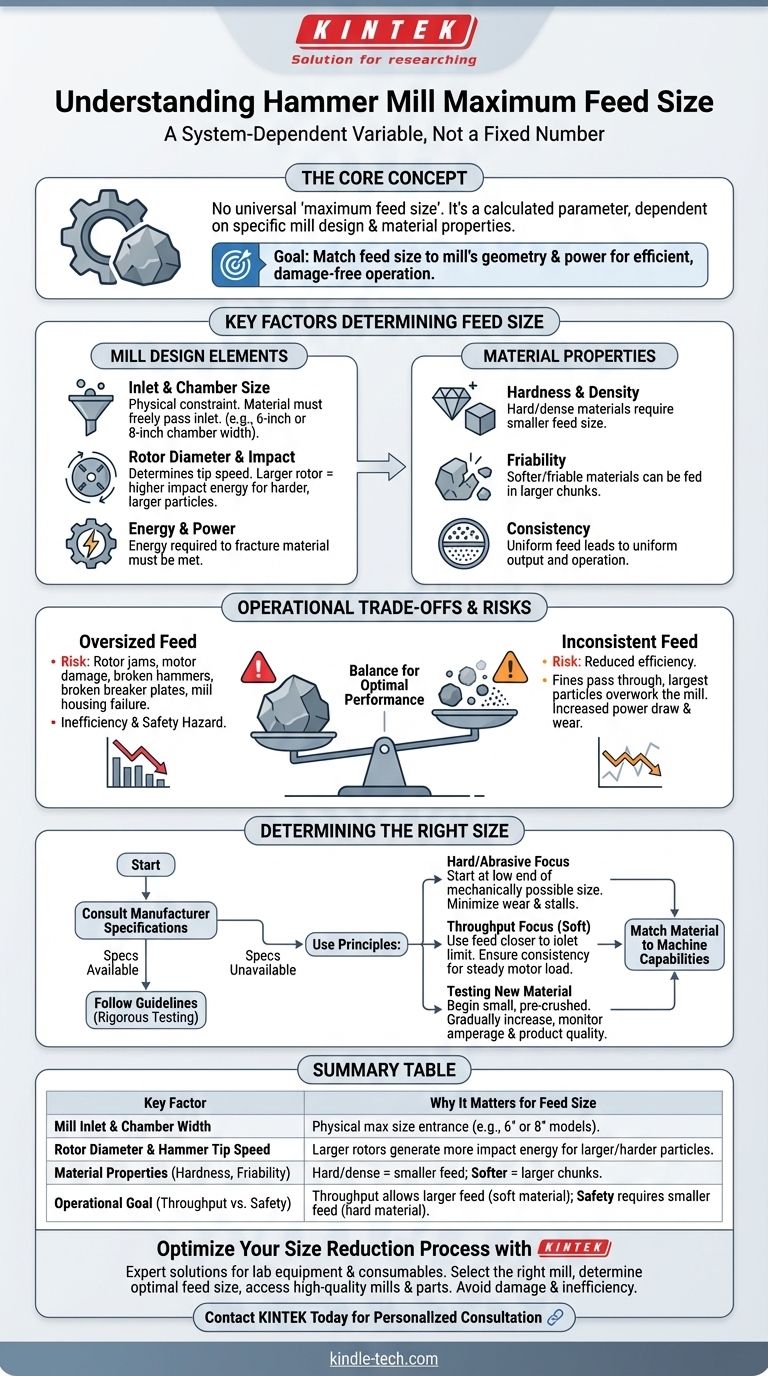 Quelle est la taille maximale des aliments pour un broyeur à marteaux ? C'est une variable dépendante du système, pas un nombre fixe Guide Visuel