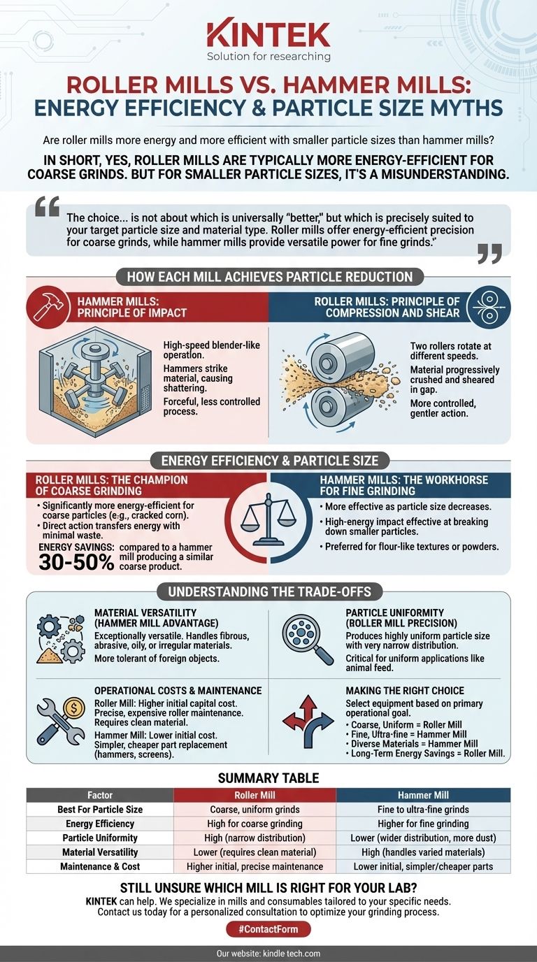 롤러 밀이 에너지 효율이 더 높을까요? 입자 크기와 성능에 대한 진실. 시각적 가이드