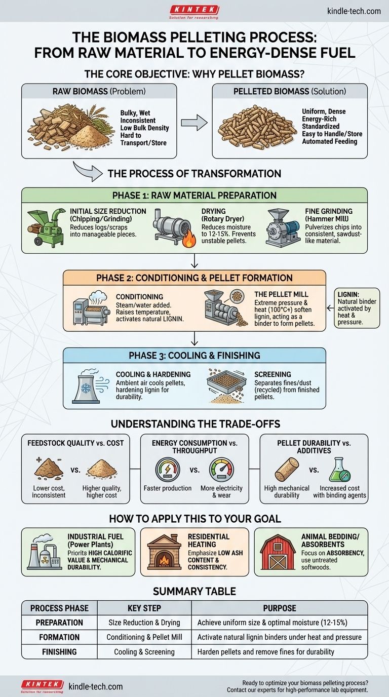 What is the process of pelleting biomass? Transform Raw Biomass into High-Value, Energy-Dense Fuel Visual Guide