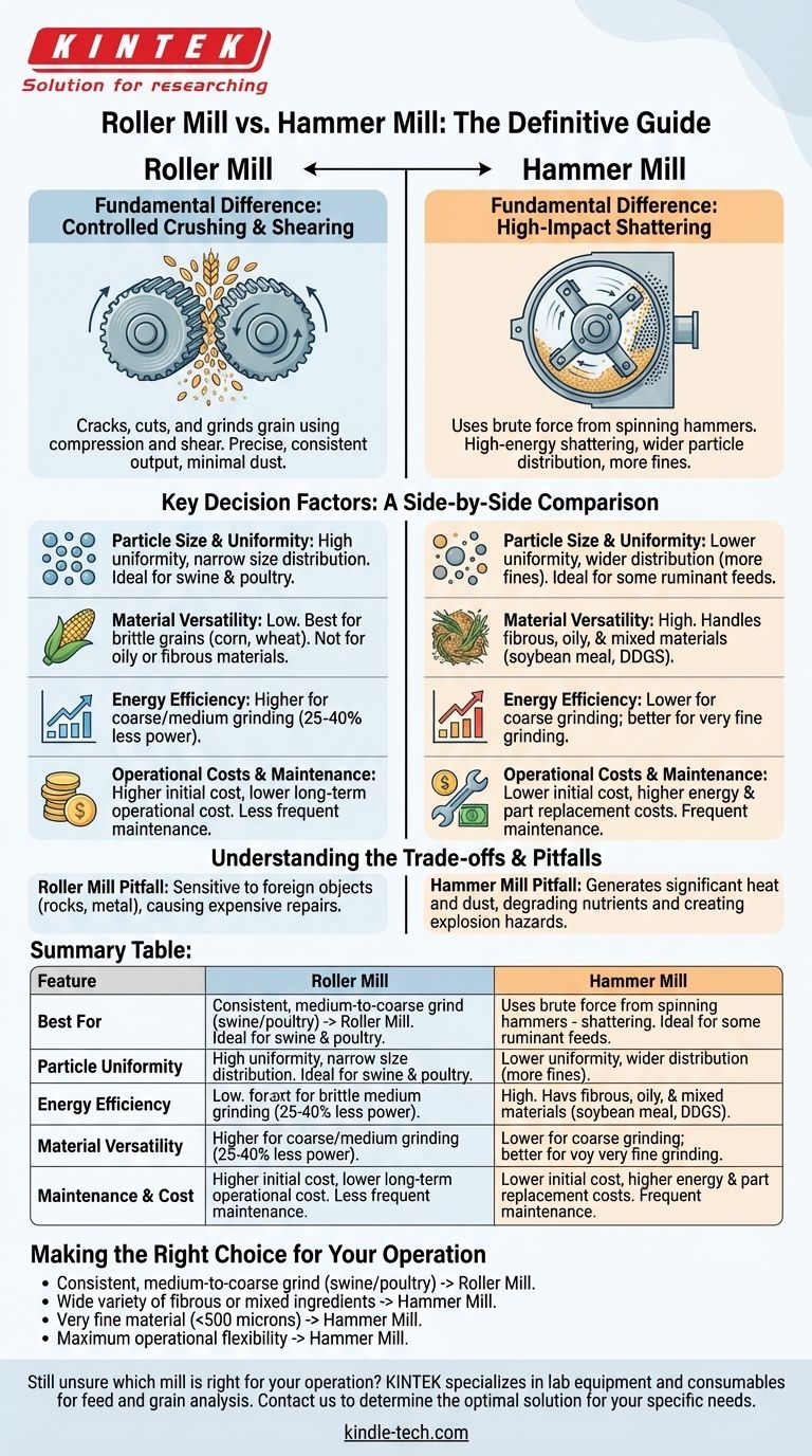 Qual è il migliore tra mulino a rulli o mulino a martelli? Scegli il macinatore giusto per il tuo mangime o grano Guida Visiva