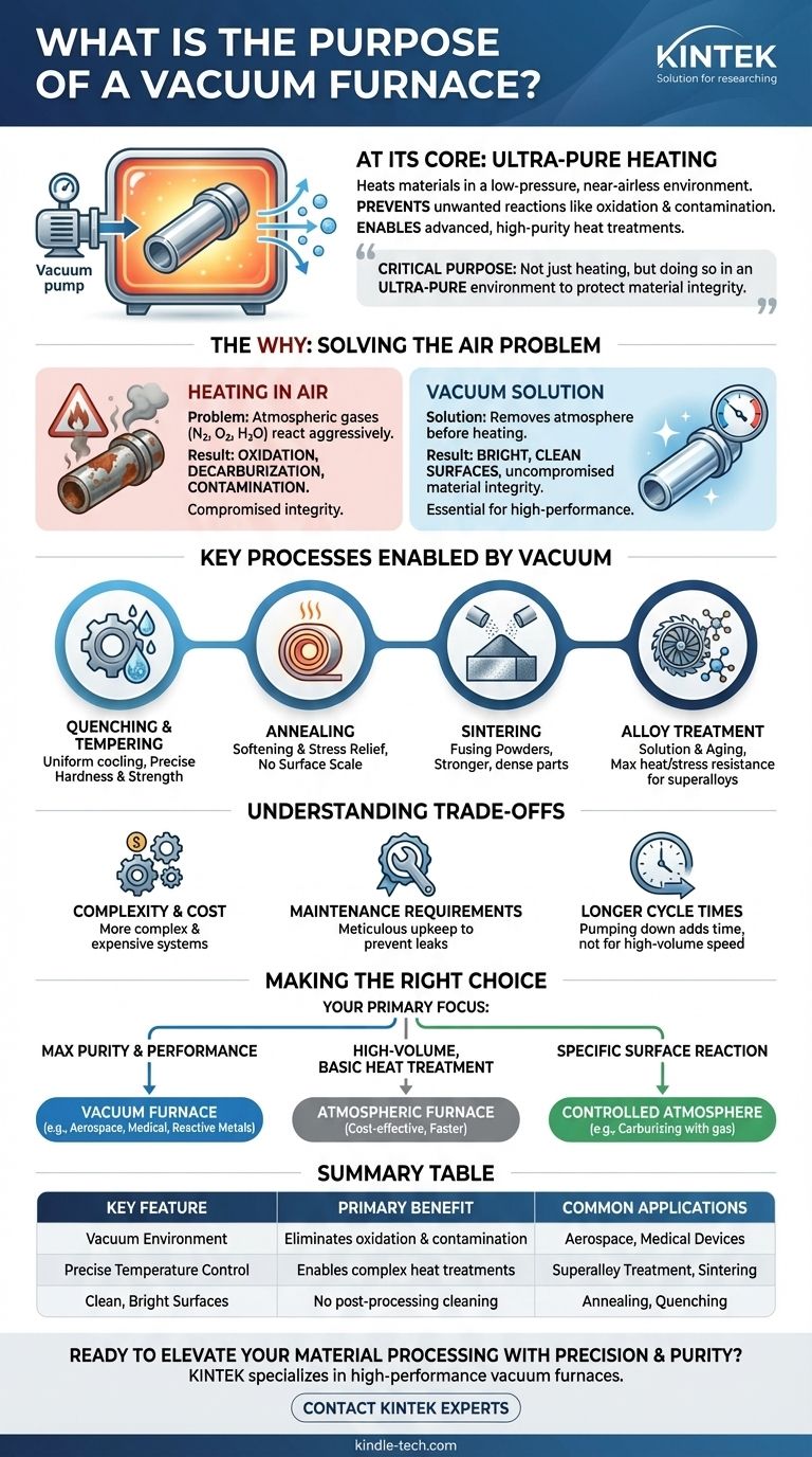 Was ist der Zweck eines Vakuumofens? Erzielen Sie unübertroffene Materialreinheit und Leistung Visuelle Anleitung