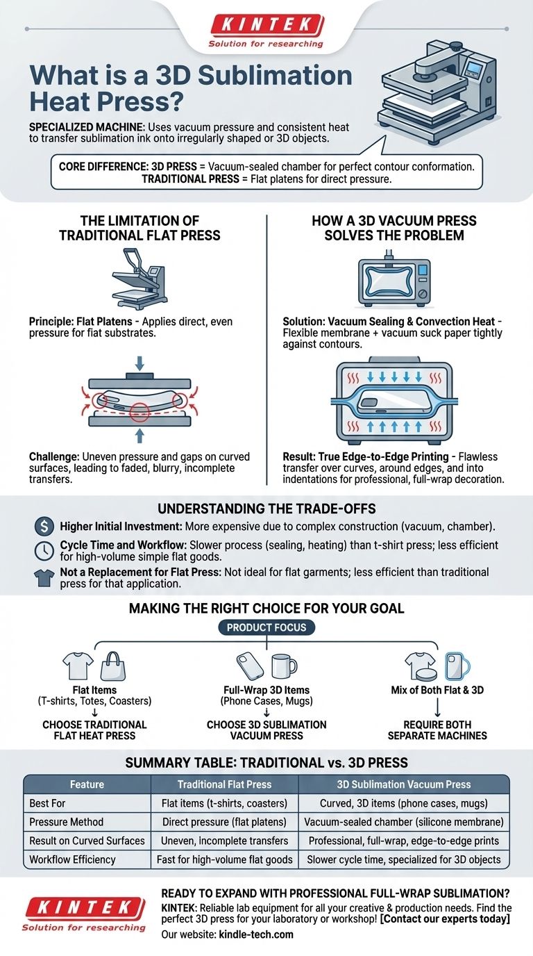 Что такое 3D-сублимационный термопресс? Откройте для себя печать с полным обхватом на изогнутых объектах Визуальное руководство