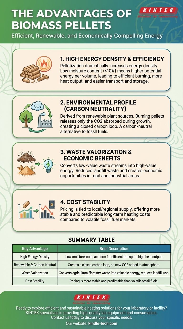 바이오매스 펠릿의 장점은 무엇인가요? 안정적인 난방을 위한 고밀도 재생 가능 연료 시각적 가이드