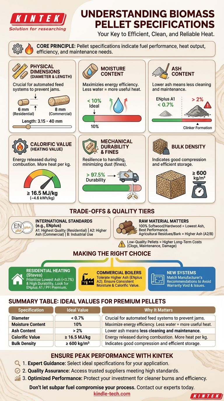 ما هي مواصفات كريات الكتلة الحيوية؟ المقاييس الرئيسية للحرارة النظيفة والفعالة دليل مرئي