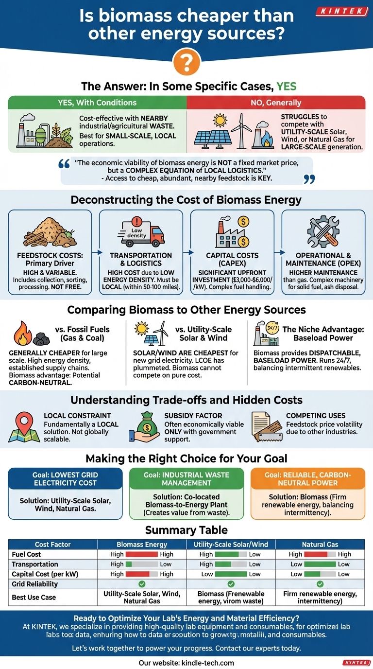 هل الكتلة الحيوية أرخص من مصادر الطاقة الأخرى؟ كشف التكلفة الحقيقية لطاقة الكتلة الحيوية دليل مرئي
