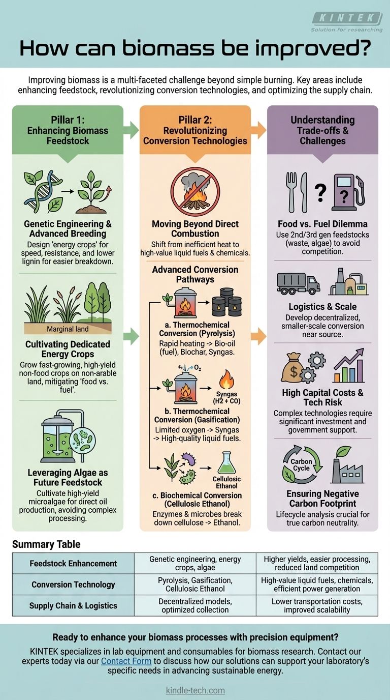Wie kann Biomasse verbessert werden? Strategien für verbesserte Ausgangsstoffe und Umwandlungstechnologien Visuelle Anleitung