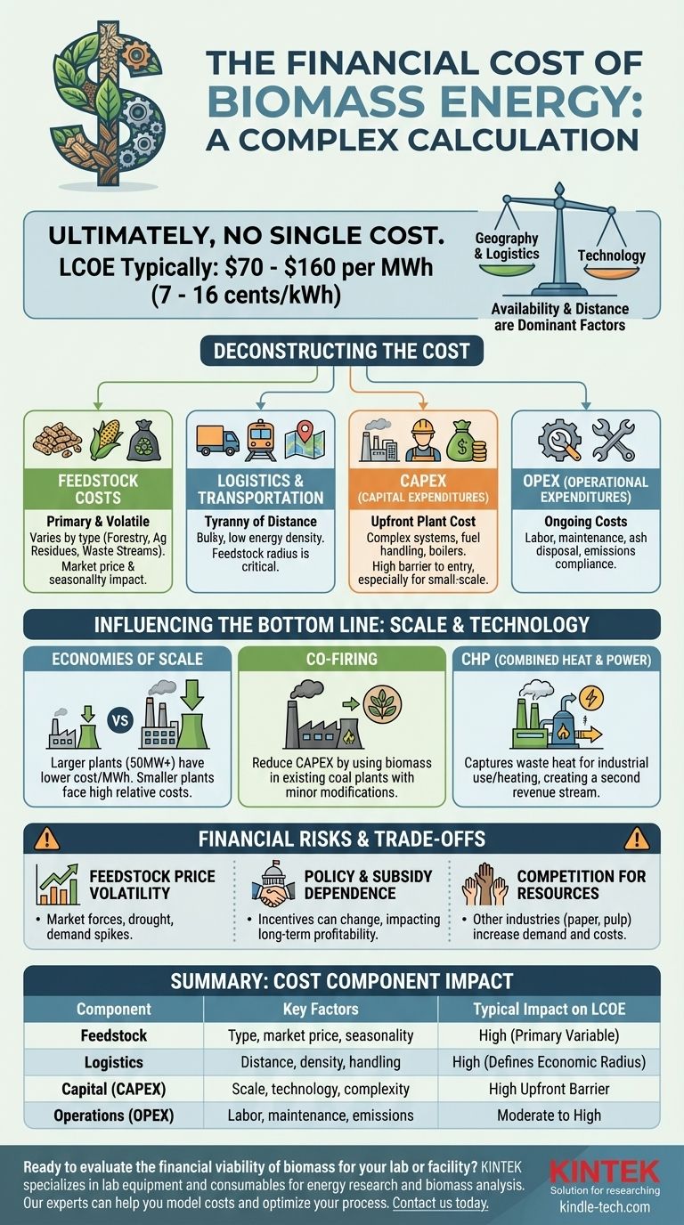 바이오매스 사용에 따른 재정적 비용은 얼마입니까? 70~160달러/MWh 가격 범위 분석 시각적 가이드