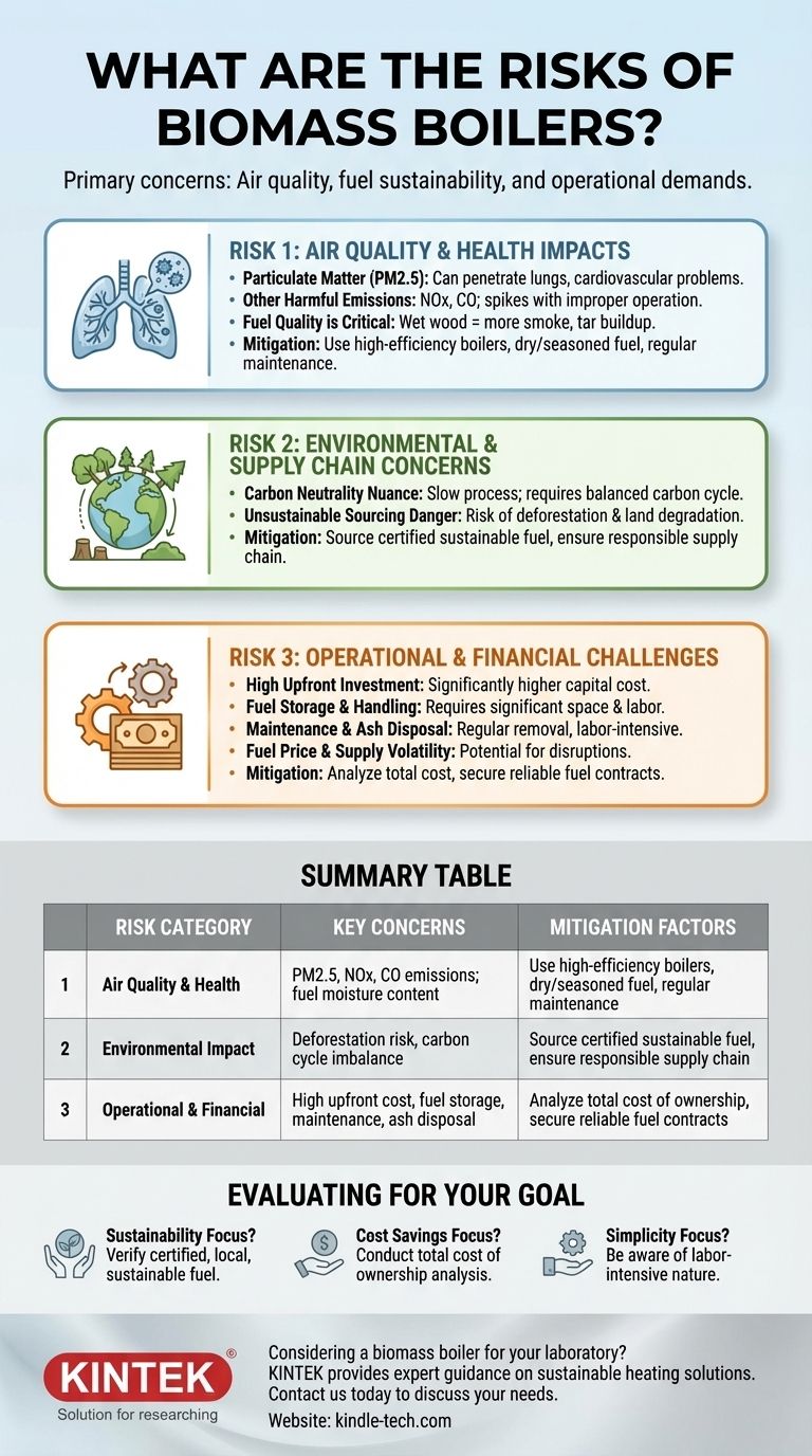 바이오매스 보일러의 위험 요소는 무엇인가요? 환경적 및 운영적 절충점 이해하기 시각적 가이드