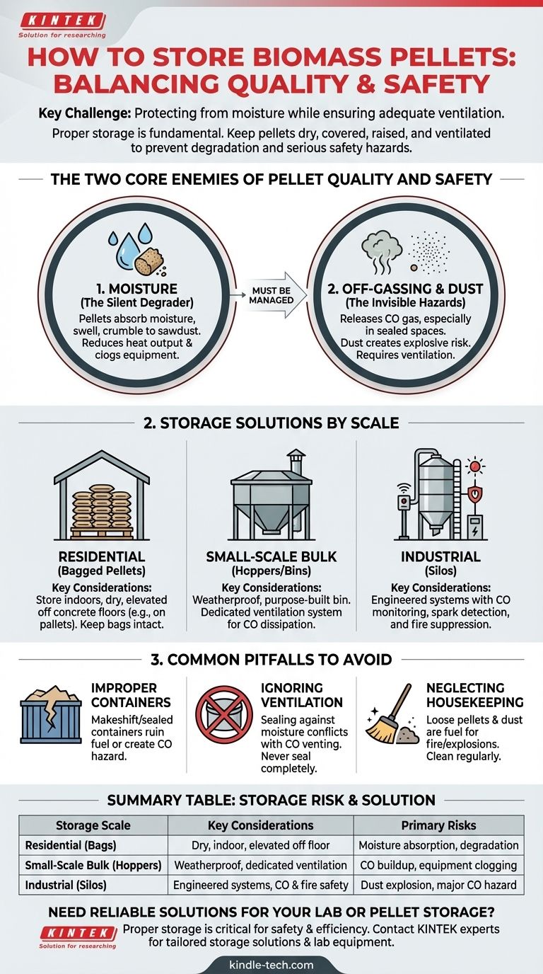 ¿Cómo se almacenan los pellets de biomasa? Proteja la calidad del combustible y garantice la seguridad con un almacenamiento adecuado Guía Visual