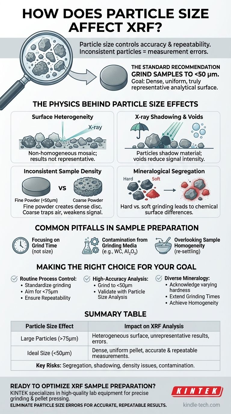 كيف يؤثر حجم الجسيمات على تحليل الفلورية الأشعة السينية (XRF)؟ تحقيق تحليل عنصري دقيق وقابل للتكرار دليل مرئي