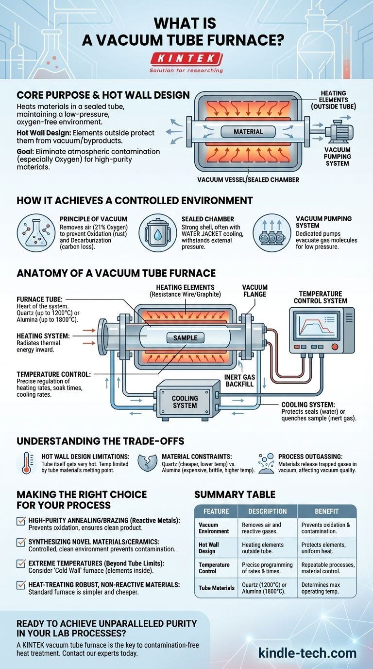 Qu'est-ce qu'un four tubulaire sous vide ? Atteignez pureté et précision dans le traitement à haute température Guide Visuel