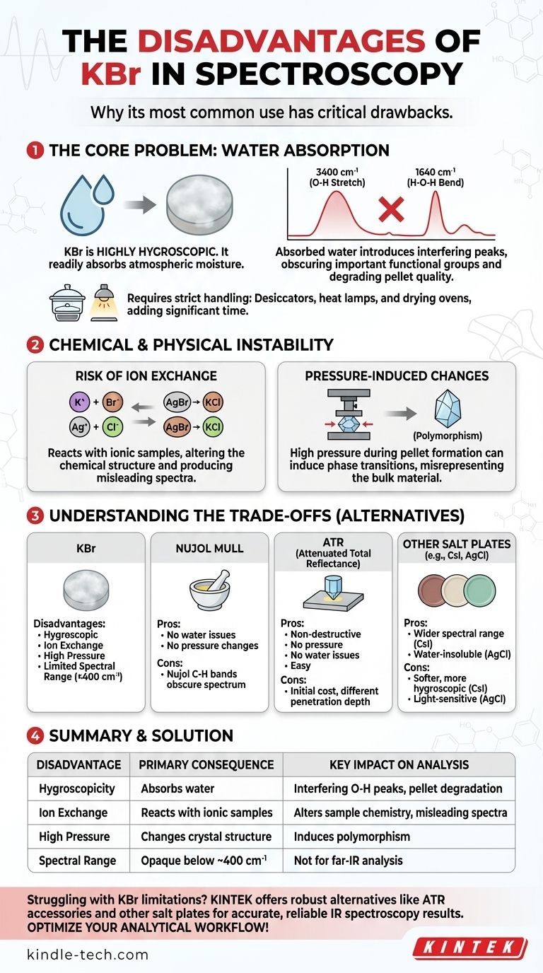 What are the disadvantages of KBr? Avoid Moisture, Reaction, and Pressure Errors in IR Spectroscopy Visual Guide