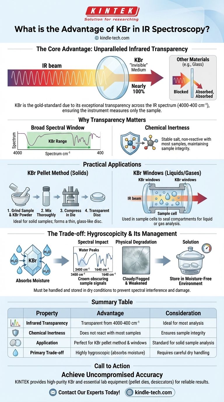 Was ist der Vorteil von KBr? Unübertroffene IR-Transparenz für präzise Spektroskopie Visuelle Anleitung