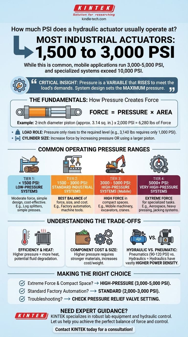 유압 액추에이터는 일반적으로 몇 PSI에서 작동합니까? 산업 및 고압 범위 가이드 시각적 가이드