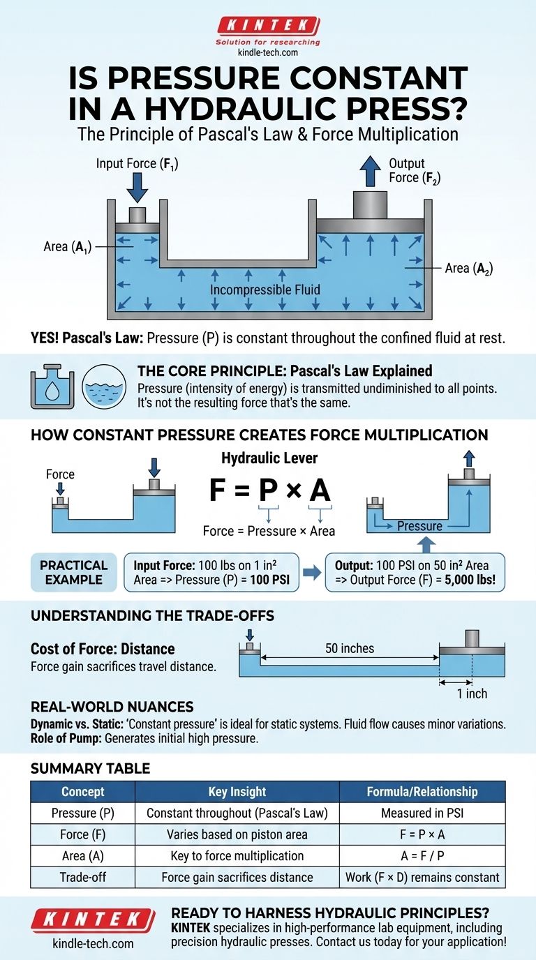 هل الضغط ثابت في المكابس الهيدروليكية؟ أطلق العنان لقوة مضاعفة القوة دليل مرئي