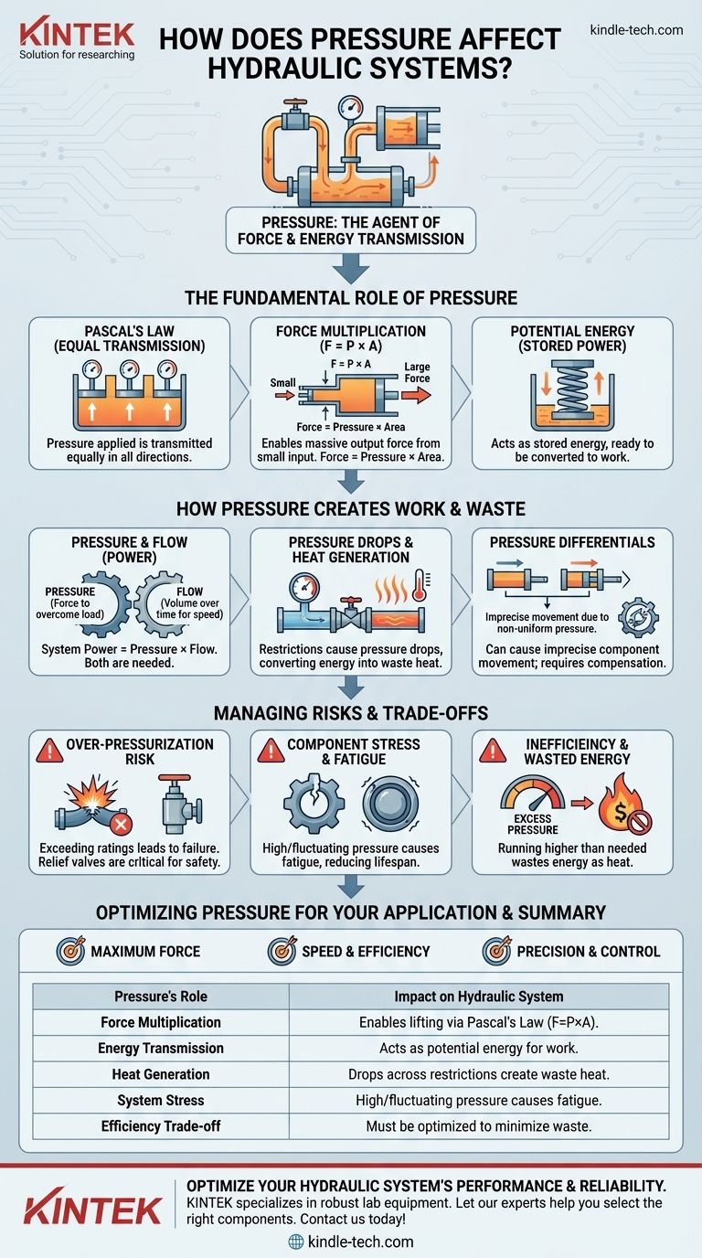 Wie beeinflusst Druck hydraulische Systeme? Beherrschung von Kraft, Effizienz und Wärme Visuelle Anleitung