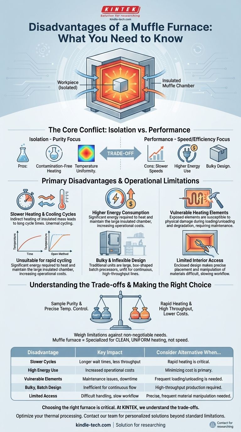 ¿Cuáles son las desventajas de un horno mufla? Comprender las compensaciones para su laboratorio Guía Visual