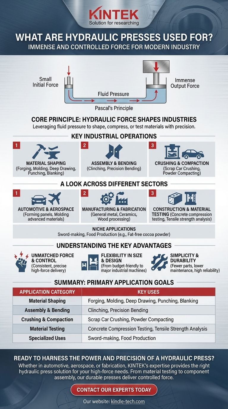 What are hydraulic presses used for? Powering Industries with Immense, Controlled Force Visual Guide