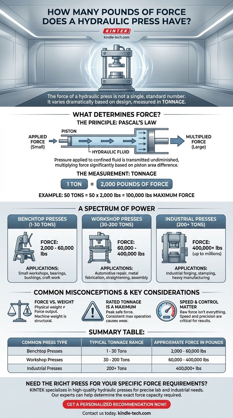 How many pounds of force does a hydraulic press have? Find Your Ideal Tonnage for Any Application Visual Guide