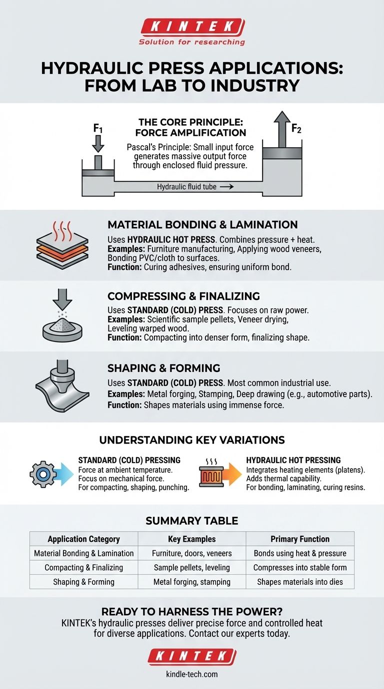 ما هي الأمثلة التي يمكن تطبيق المكبس الهيدروليكي فيها؟ بدءًا من تحضير العينات وصولاً إلى التصنيع الصناعي دليل مرئي