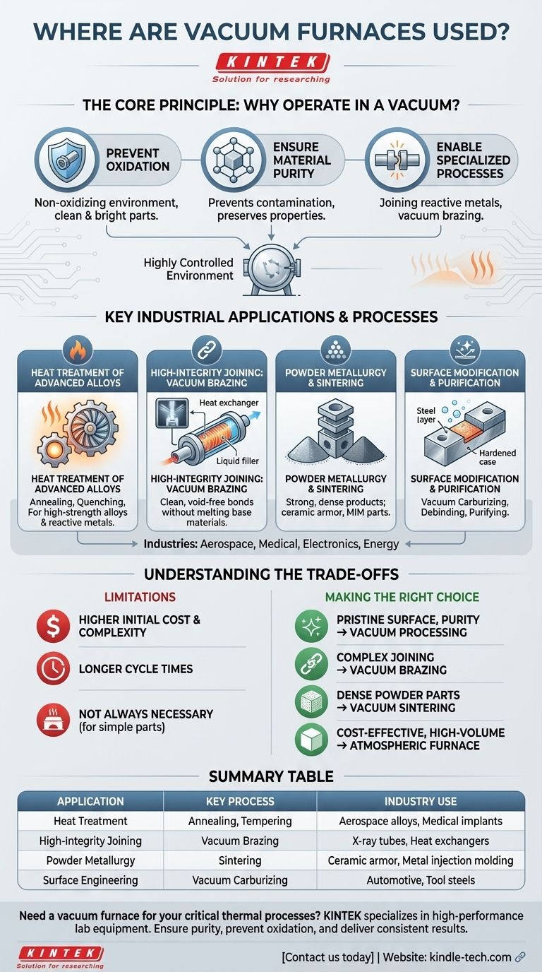 Wo werden Vakuumöfen eingesetzt? Unverzichtbar für die hochreine Wärmebehandlung in kritischen Industrien Visuelle Anleitung
