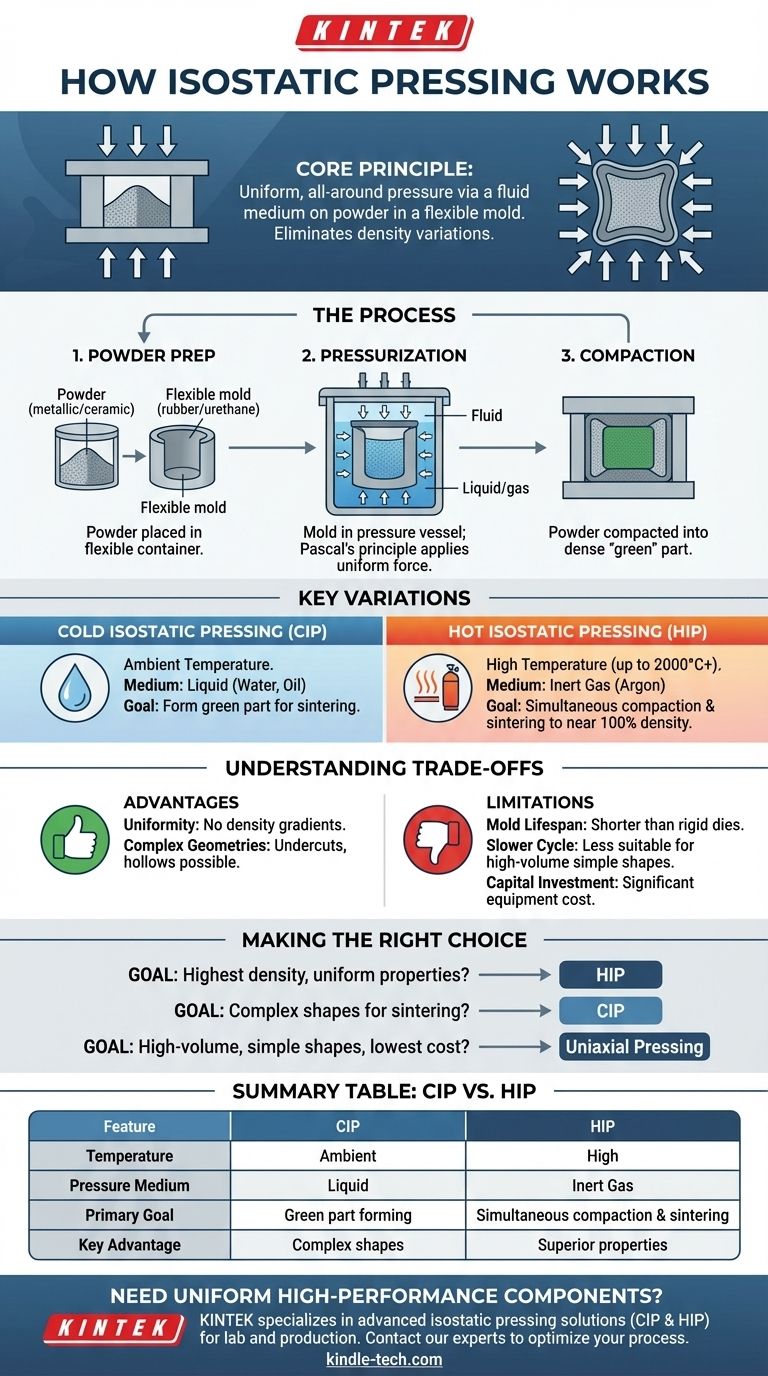 Come funziona la pressatura isostatica? Ottieni densità uniforme e forme complesse con la pressatura isostatica Guida Visiva